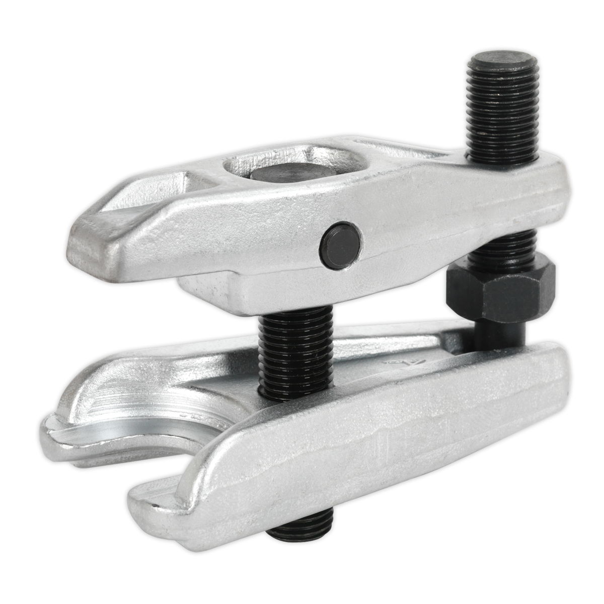 The Sealey Ball Joint Splitter 20mm - AK3811, featuring a forged steel body and screw mechanism, offers excellent corrosion resistance for automotive or mechanical use.