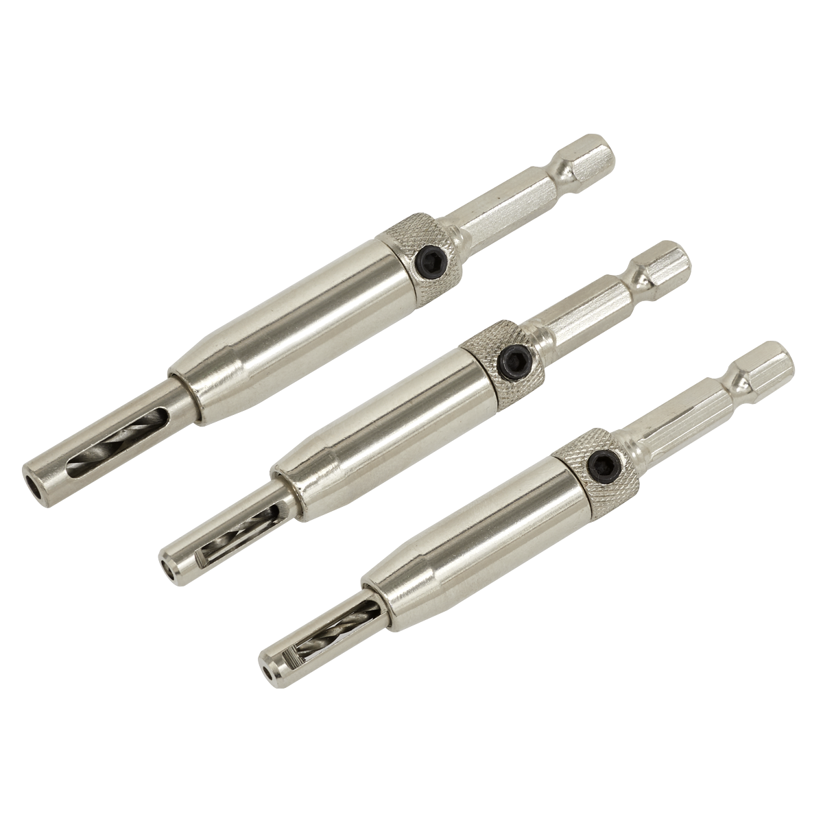 Self-Centering Chamfered Hinge Drill Set 3pc - AK3HD - Farming Parts