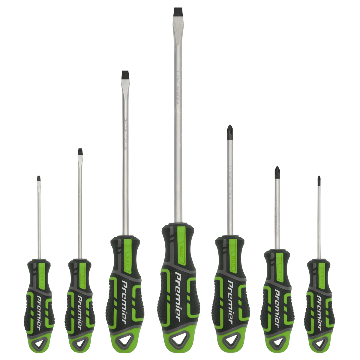 Screwdriver Set 7pc GripMAX® - Hi-Vis Green - AK4321HV - Farming Parts