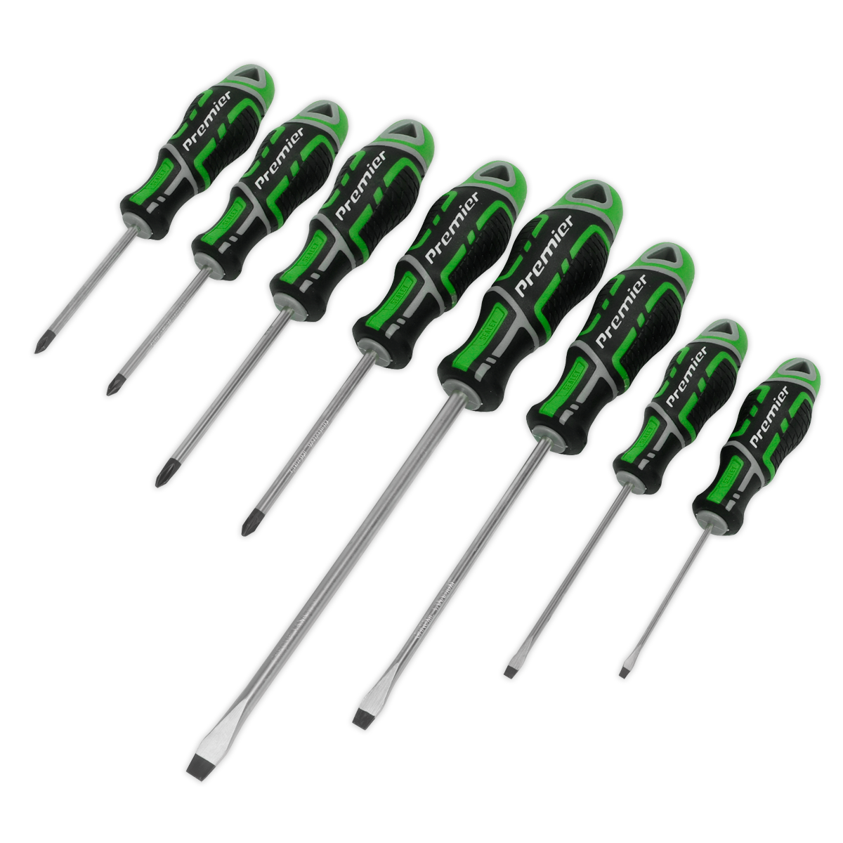 Screwdriver Set 8pc GripMAX® - Hi-Vis Green - AK4322HV - Farming Parts