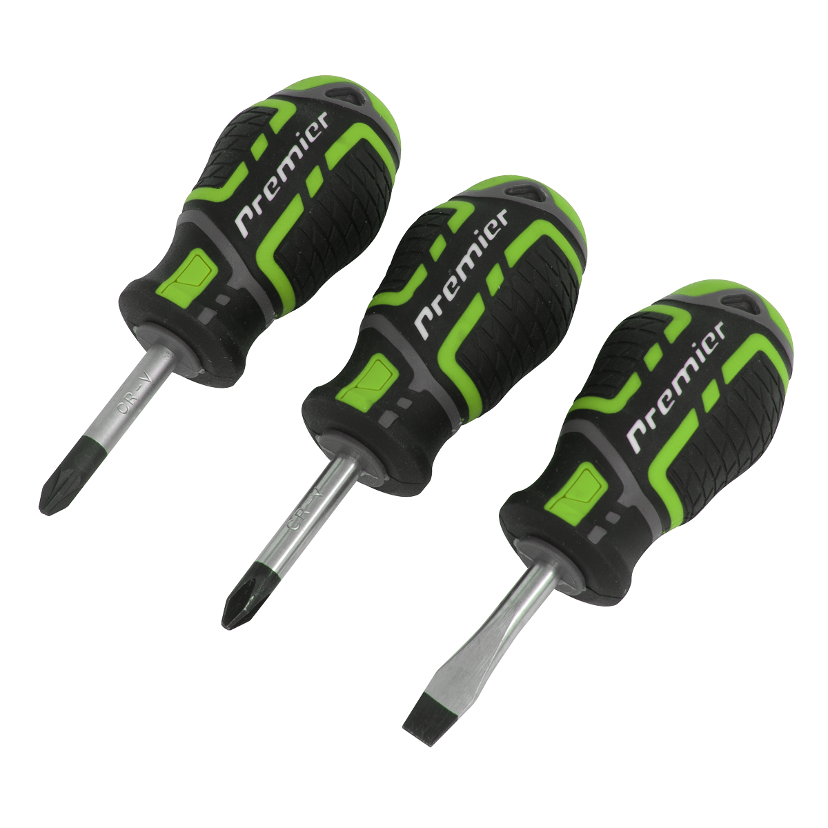 Screwdriver Set 3pc GripMAX® Stubby - Hi Vis - AK4328HV - Farming Parts