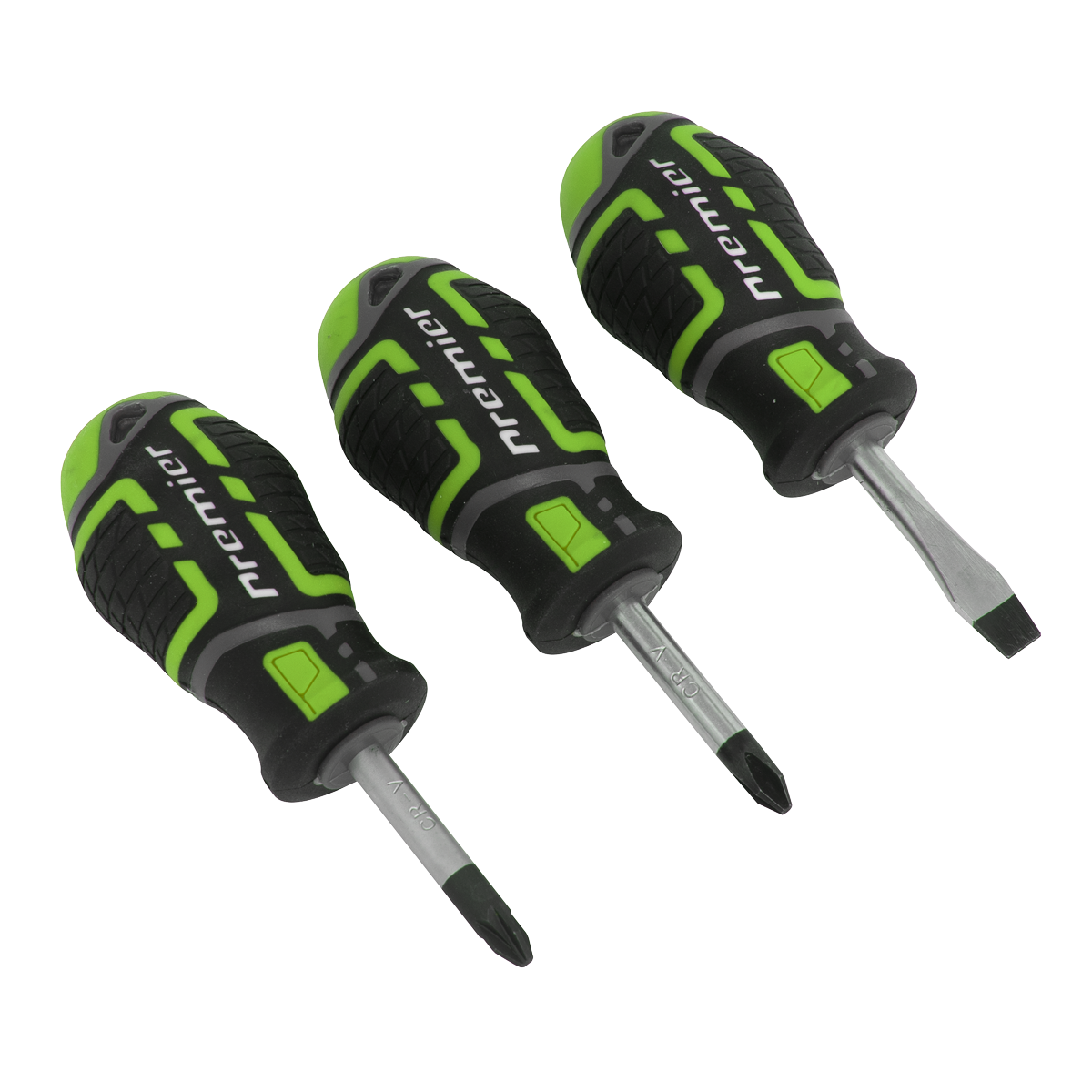 Screwdriver Set 3pc GripMAX® Stubby - Hi Vis - AK4328HV - Farming Parts