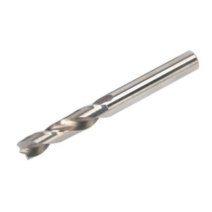 The Sealey HSS Cobalt Spot Weld Drill Bit Ø8mm - AK4734 is a metal drill bit with a spiral groove, made of HSS containing 5% Cobalt, ideal for working on galvanized steels.