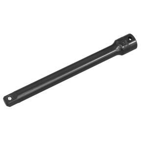 The Sealey Impact Extension Bar 150mm 3/8"Sq Drive - AK5504 is a black metal tool extension bar that features a square drive end and a rounded end, expertly crafted from durable Chrome Vanadium steel.