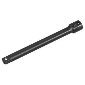 The Sealey Impact Extension Bar 150mm 3/8"Sq Drive - AK5504 is a black metal tool extension bar that features a square drive end and a rounded end, expertly crafted from durable Chrome Vanadium steel.