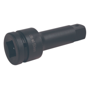 A black metal socket extension labeled "CR-MO 150mm," designed by Seedley for use with air impact tools, offering superior corrosion resistance.