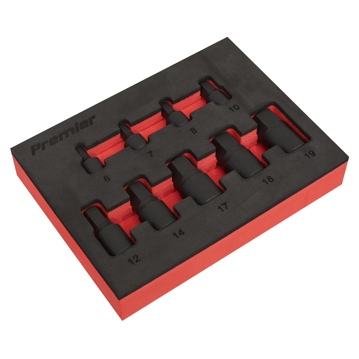 Low Profile Impact Hex Socket Bit Set 1/4" & 3/8" Sq Drive 9pc - Metric - AK5525 - Farming Parts