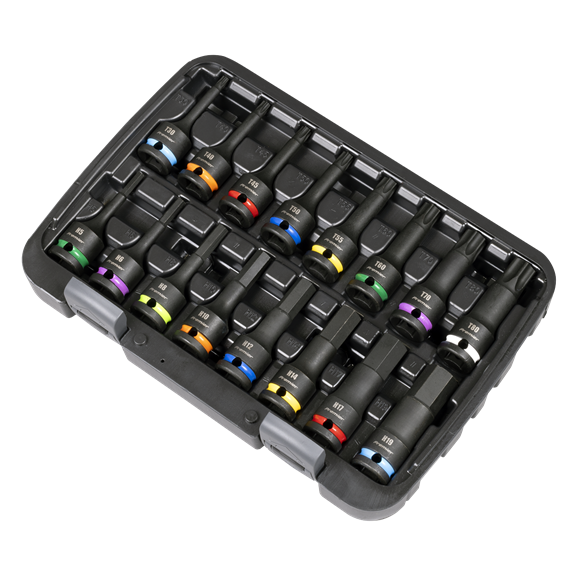 Premier Hex & TRX-Star* Impact Socket Bit Set 1/2"Sq Drive 16pc - SE-AK56005