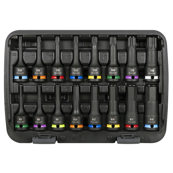 Premier Hex & TRX-Star* Impact Socket Bit Set 1/2"Sq Drive 16pc - SE-AK56005