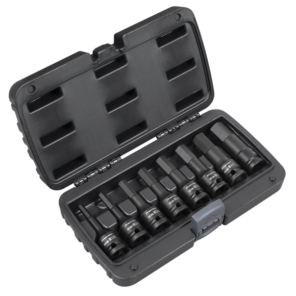 Sealey | Premier Imperial Hex Impact Socket Bit Set 1/2"Sq Drive 8pc - AK5600