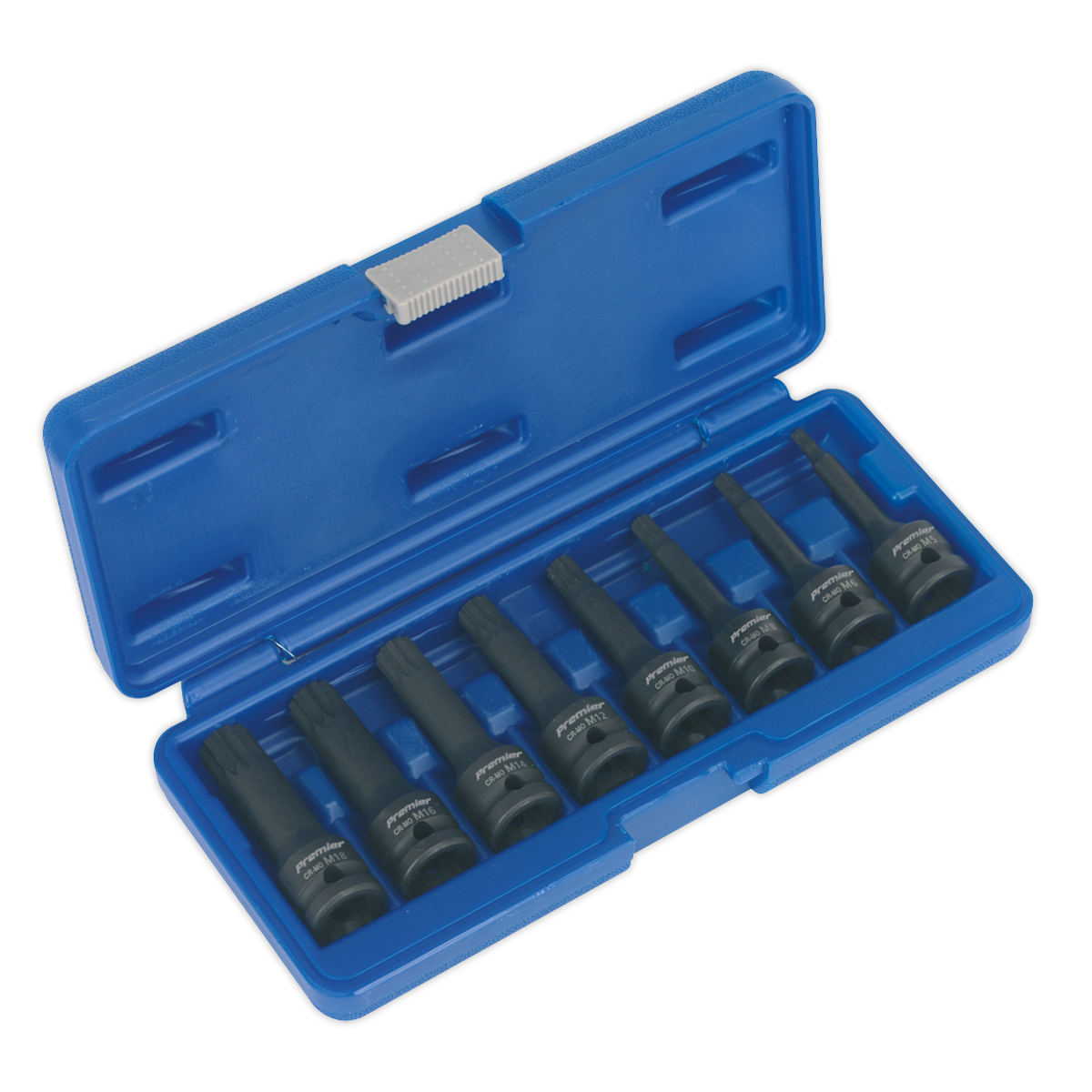 Impact Spline Socket Bit Set 8pc 1/2"Sq Drive - AK5604 - Farming Parts