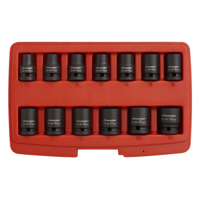 Impact Socket Set 13pc 1/2"Sq Drive 12-Point - AK5614M - Farming Parts