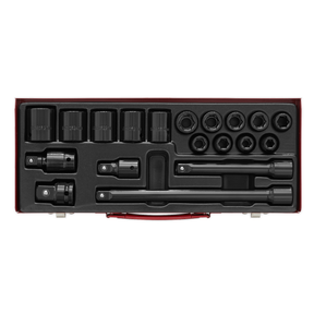 Impact Socket Set 19pc 1/2"Sq Drive Metric - AK5619M - Farming Parts