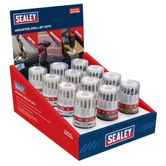 Sealey | Assorted Drill Bit Set - Display Box of 12 - AK5700DB