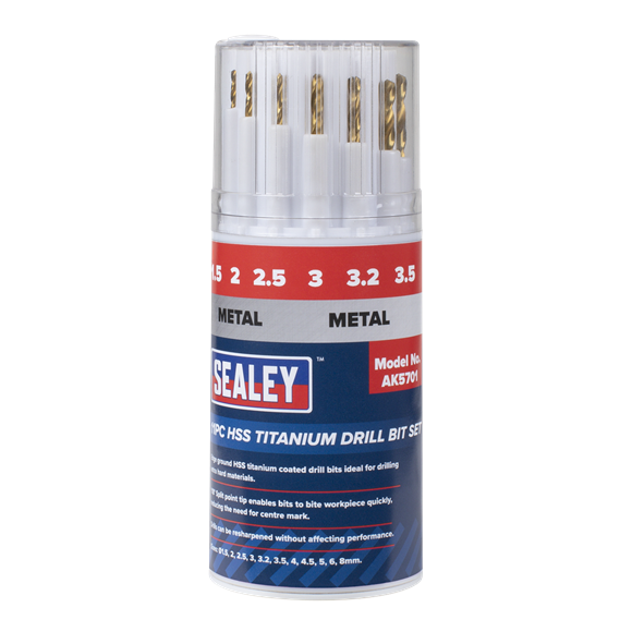 Sealey | HSS Titanium Drill Bit Set 11pc - AK5701