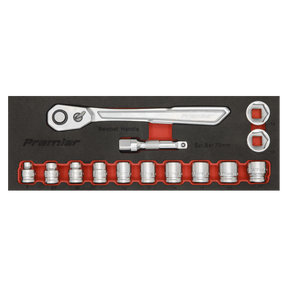 Low Profile Socket Set 14pc 3/8"Sq Drive Metric - Platinum Series - AK5785 - Farming Parts