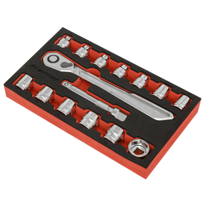 Low Profile Socket Set 15pc 1/2"Sq Drive Metric - Platinum Series - AK5787 - Farming Parts