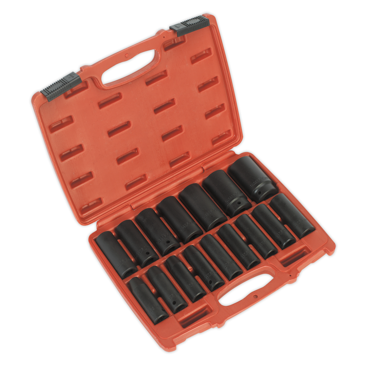 Impact Socket Set 16pc 1/2"Sq Drive Deep Metric - AK5816M - Farming Parts