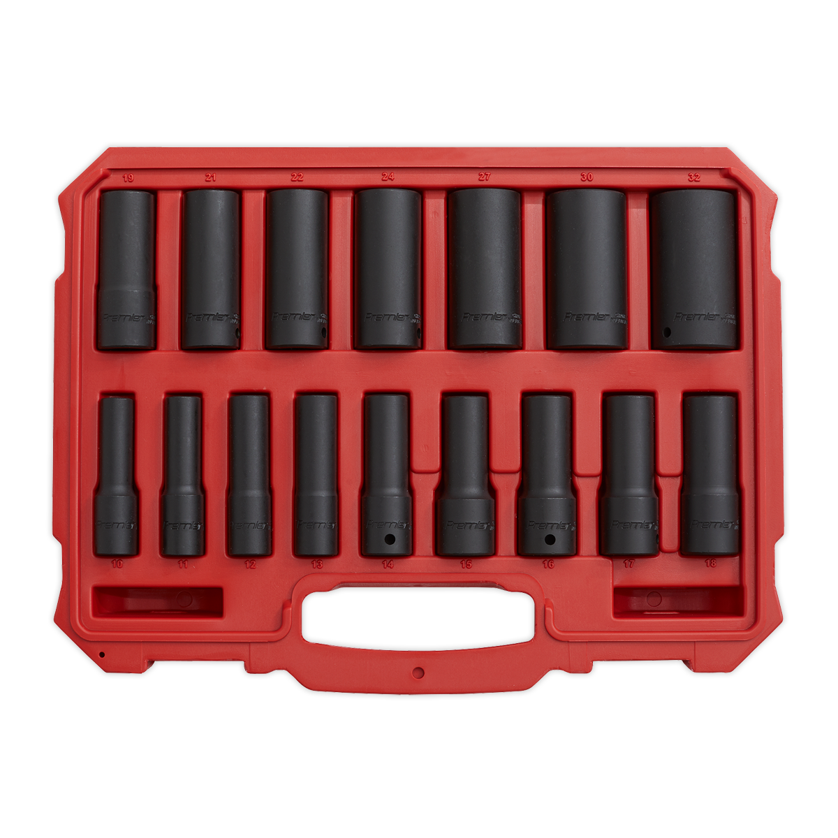 Impact Socket Set 16pc 1/2"Sq Drive Deep Lock-On™ 6pt Metric - AK5817M - Farming Parts