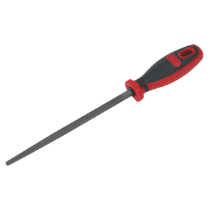 The Sealey Smooth Cut Square Engineer's File 200mm - AK5863 features a black and red comfort grip handle, ensuring a smooth cut and backed by a lifetime guarantee.