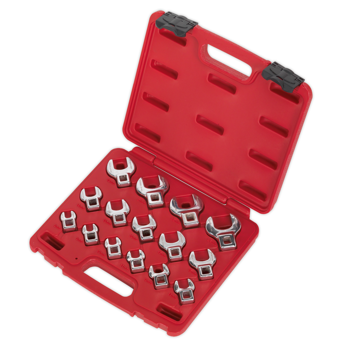 Crow's Foot Open-End Spanner Set 15pc 3/8"Sq Drive Metric - AK59891 - Farming Parts