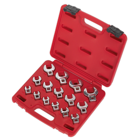 Crow's Foot Open-End Spanner Set 15pc 3/8"Sq Drive Metric - AK59891 - Farming Parts