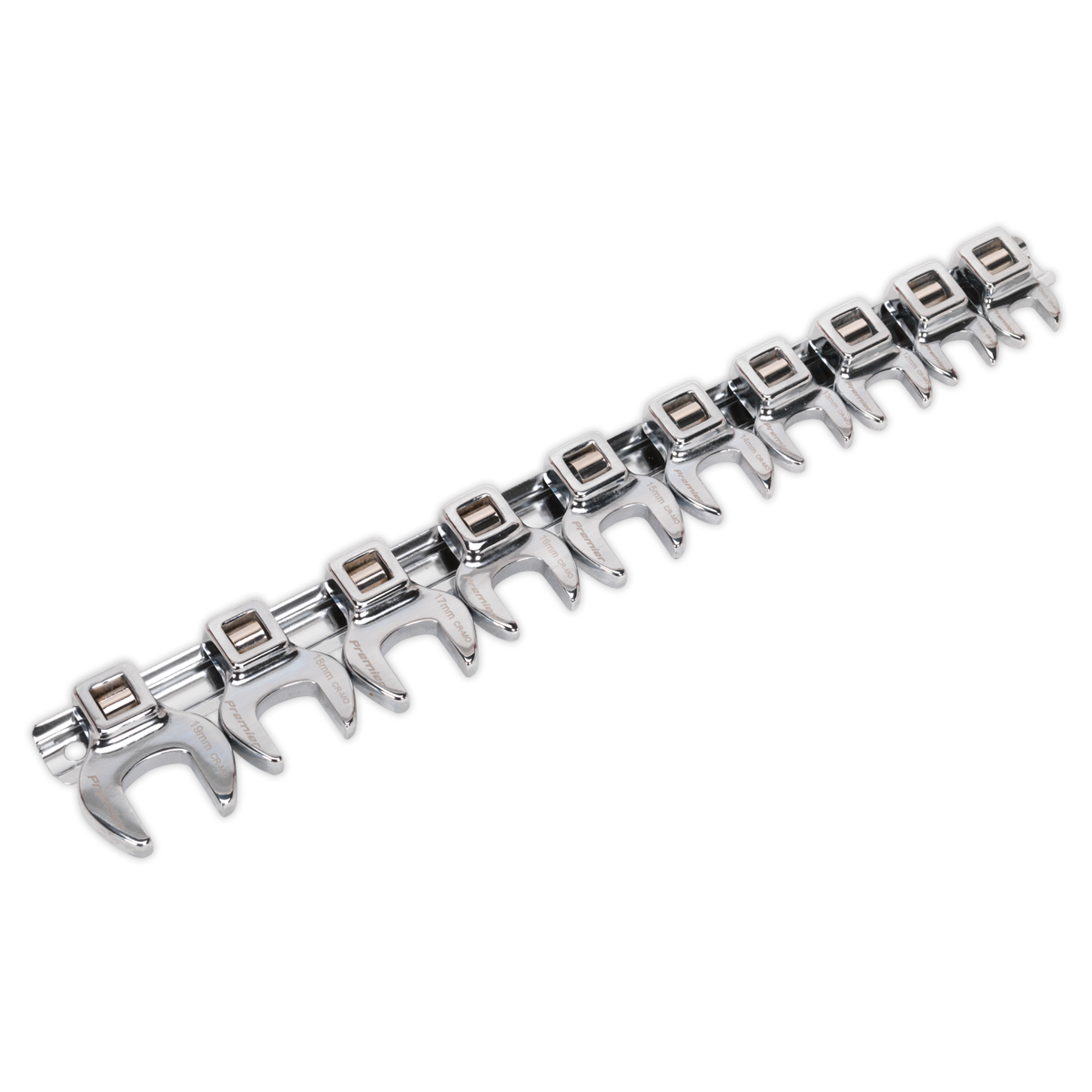 Crow's Foot Open-End Spanner Set 10pc 3/8"Sq Drive Metric - AK5989 - Farming Parts