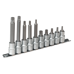 Spline Socket Bit Set 10pc 1/2"Sq Drive - AK6215 - Farming Parts