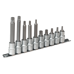 Spline Socket Bit Set 10pc 1/2"Sq Drive - AK6215 - Farming Parts