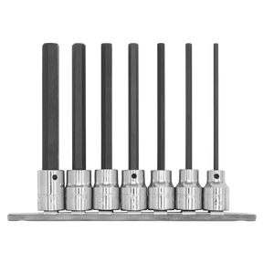 Hex Socket Bit Set 7pc 3/8"Sq Drive 110mm Metric - AK62254 - Farming Parts