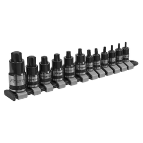 TRX-Star* Socket Bit Set 12pc Stubby 1/4", 3/8" & 1/2"Sq Drive Black Series - AK6228B - Farming Parts