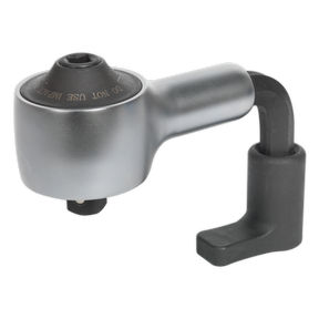 Introducing the Torque Multiplier Set 7pc 1/2"-3/4"Sq Drive - AK6290 by Sealey, a metallic right-angle drill attachment with a black handle and "DO NOT USE IMPACT" written on the top. Perfect for professional use, this tool offers reliable torque multiplication for demanding tasks.