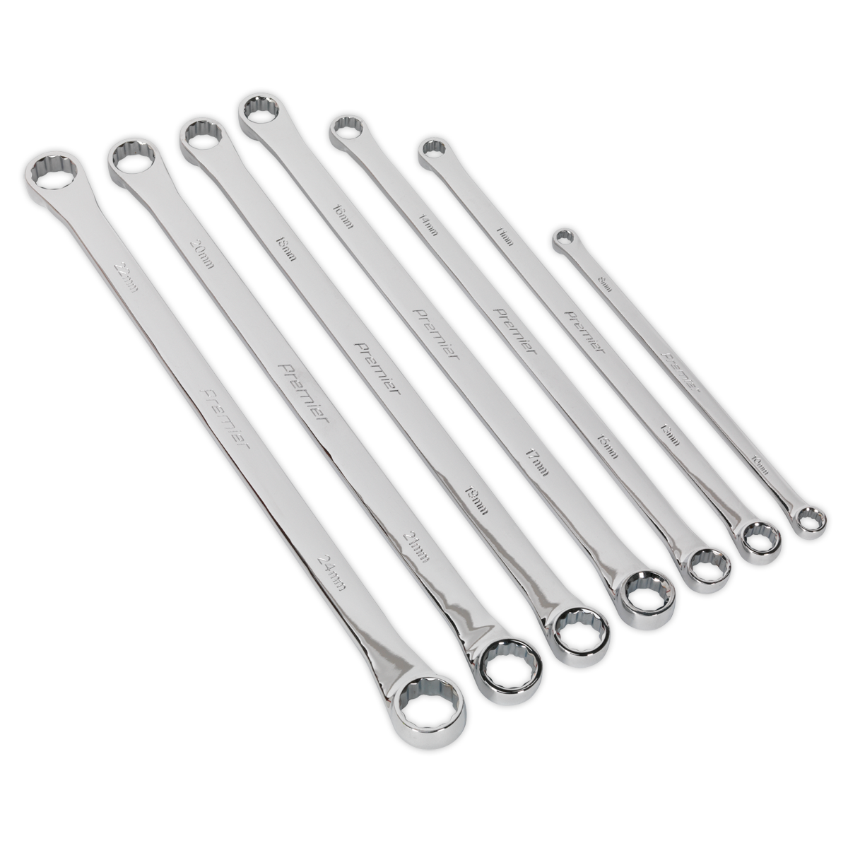 Double End Ring Spanner Set 7pc Extra-Long Metric - AK6311 - Farming Parts