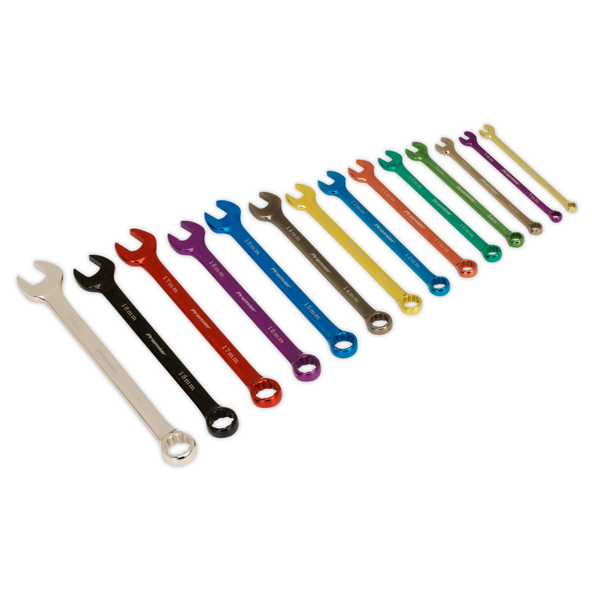 Combination Spanner Set 14pc Multi-Coloured Metric - AK6314 - Farming Parts