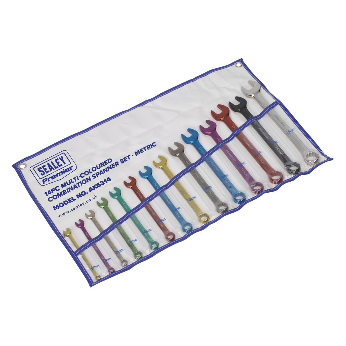 Combination Spanner Set 14pc Multi-Coloured Metric - AK6314 - Farming Parts