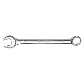 Introducing the Sealey Combination Spanner Super Jumbo 34mm - AK632434, a silver open-end and box-end wrench crafted from durable Chrome Vanadium steel.