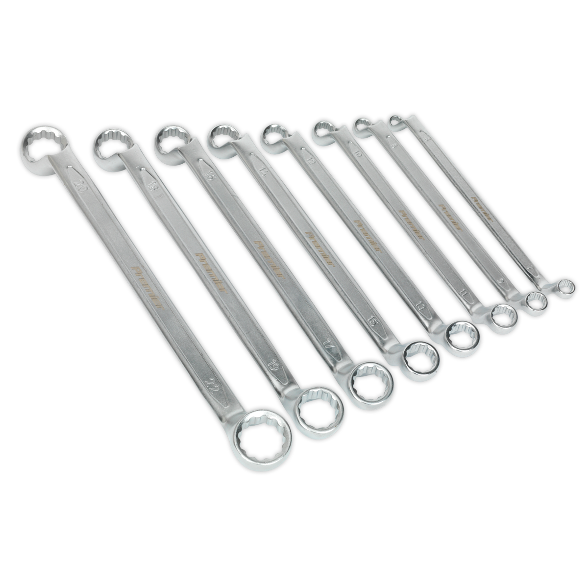 Offset Double End Ring Spanner Set 8pc Metric - AK6327 - Farming Parts