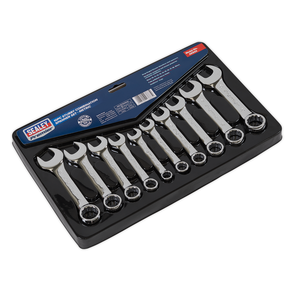 Combination Spanner Set 10pc Stubby Metric - AK633 - Farming Parts