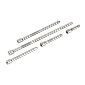 Sealey's Extension Bar Set 5pc 1/4"Sq Drive - AK6331 features five chrome vanadium steel socket wrench extension bars of varying lengths, heat treated for added durability and arranged in a descending size order from top to bottom.