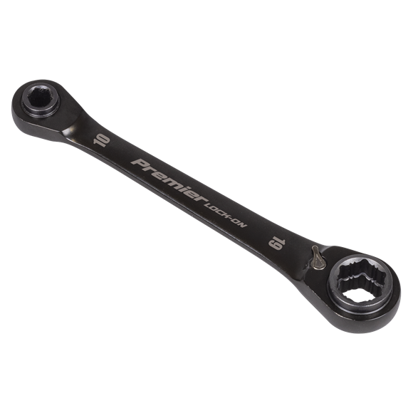 Premier Black 4-in-1 Reversible Lock-On™ Ratchet Ring Spanner - SE-AK63923