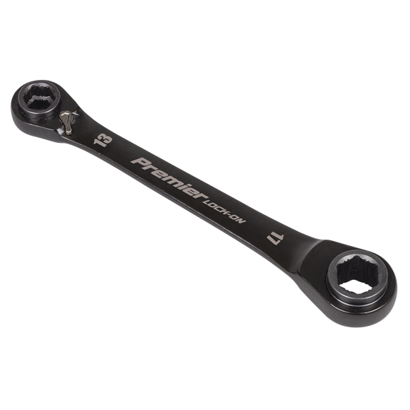 Premier Black 4-in-1 Reversible Lock-On™ Ratchet Ring Spanner - SE-AK63923