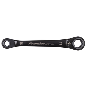 Premier Black 4-in-1 Reversible Lock-On™ Ratchet Ring Spanner - SE-AK63923