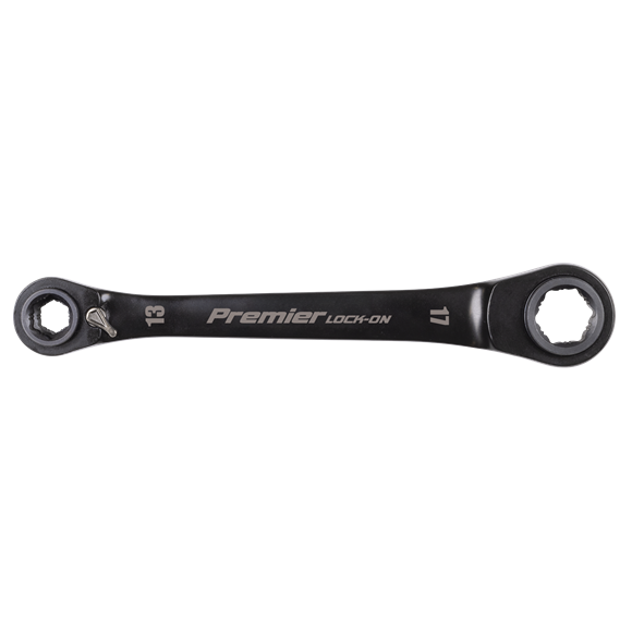 Premier Black 4-in-1 Reversible Lock-On™ Ratchet Ring Spanner - SE-AK63923