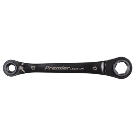 Premier Black 4-in-1 Reversible Lock-On™ Ratchet Ring Spanner - SE-AK63923