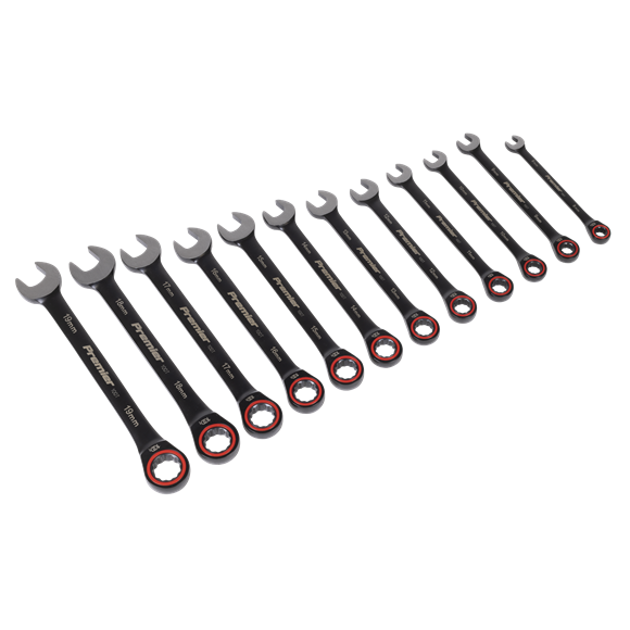 Sealey Premier Black Combination Ratchet Spanner Set 12pc SE AK63940B