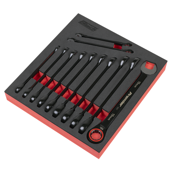 Premier Black Combination Ratchet Spanner Set 12pc - SE-AK63940B