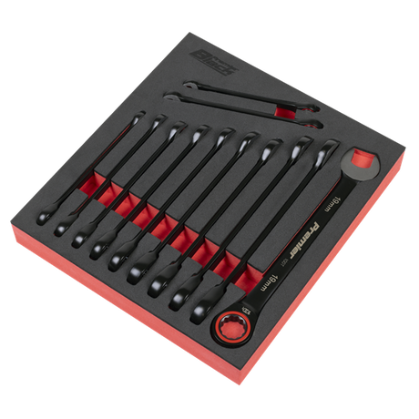 Premier Black Combination Ratchet Spanner Set 12pc - SE-AK63940B
