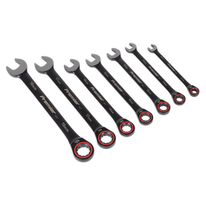 Premier Black Combination Ratchet Spanner Set 7pc - SE-AK63941B