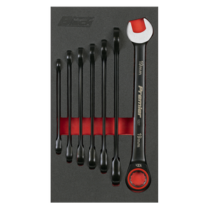 Premier Black Combination Ratchet Spanner Set 7pc - SE-AK63941B