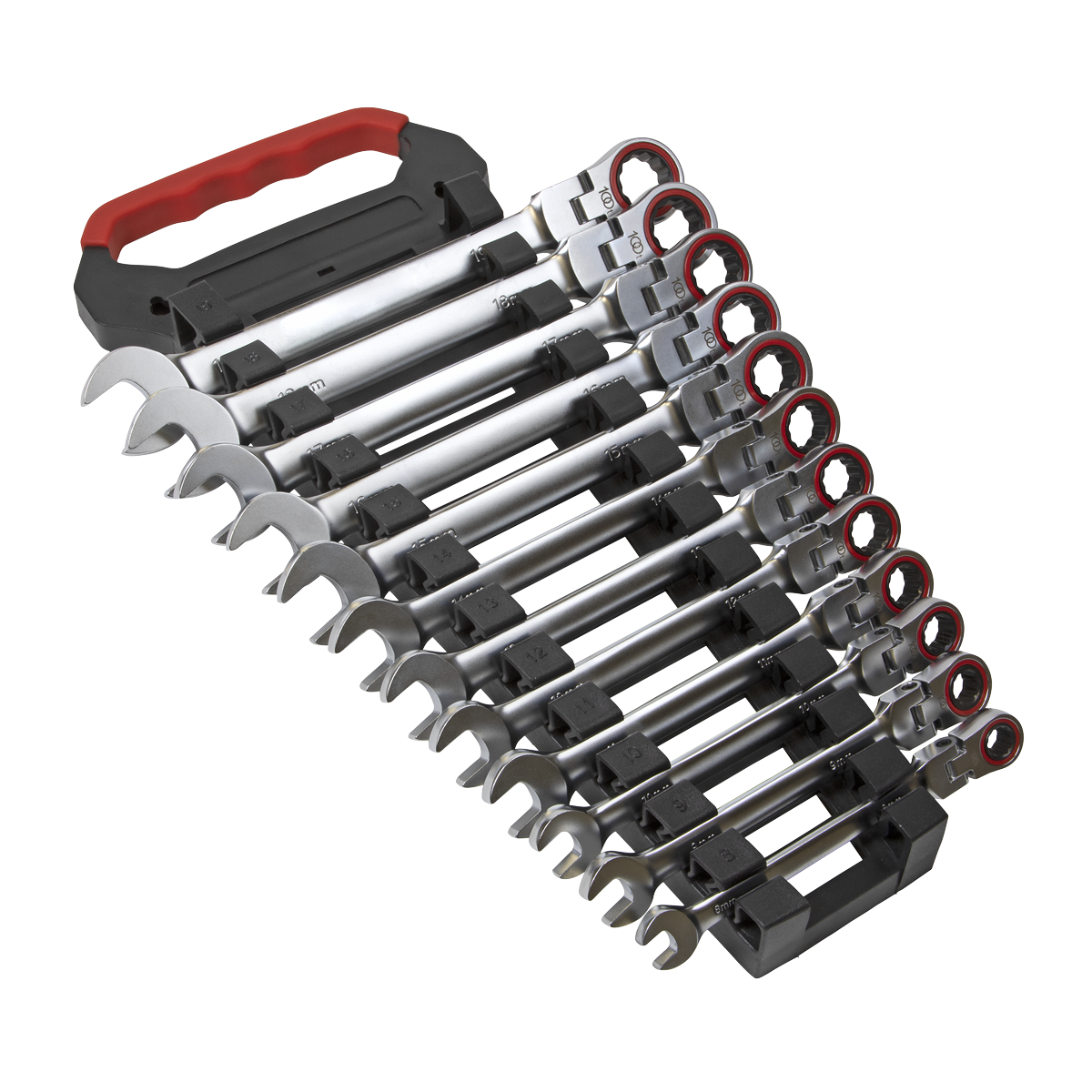 Flexi-Head Ratchet Combination Spanner Set 12pc Metric Platinum Series - AK63942 - Farming Parts